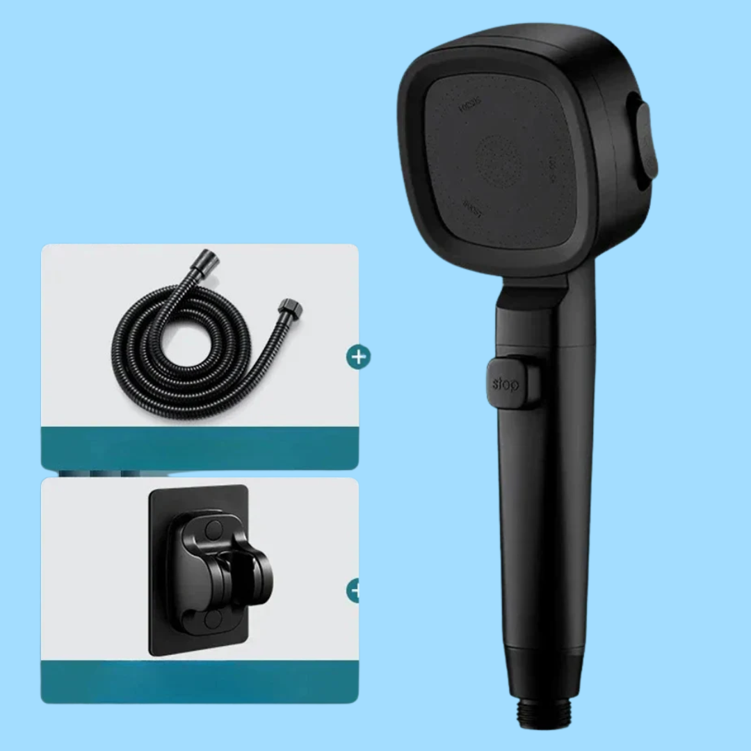 High Pressure Water-Saving Shower Head with Adjustable Spray & One-Key Pause Switch
