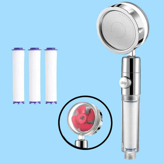 Propeller Shower Head with Filter & Pause Switch, High-Pressure Water-Saving